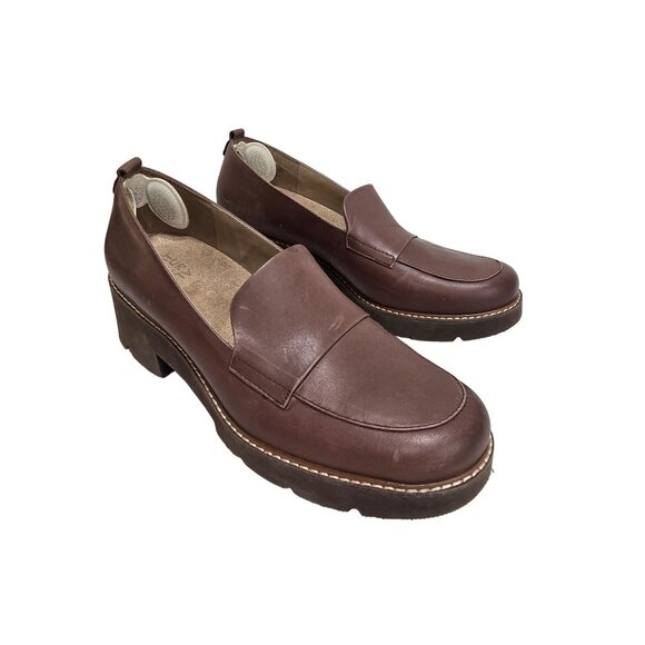 Naturalizer Brown Leather Loafer Slip on Shoes Women Size 10.5M Comfortable - Picture 1 of 11